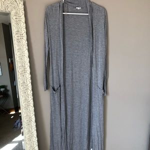 Gray Maxi Cardigan